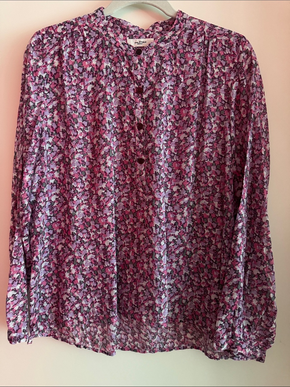 Isabel ÉTOILE Marant Pink & Purple Floral Button-Front Blouse